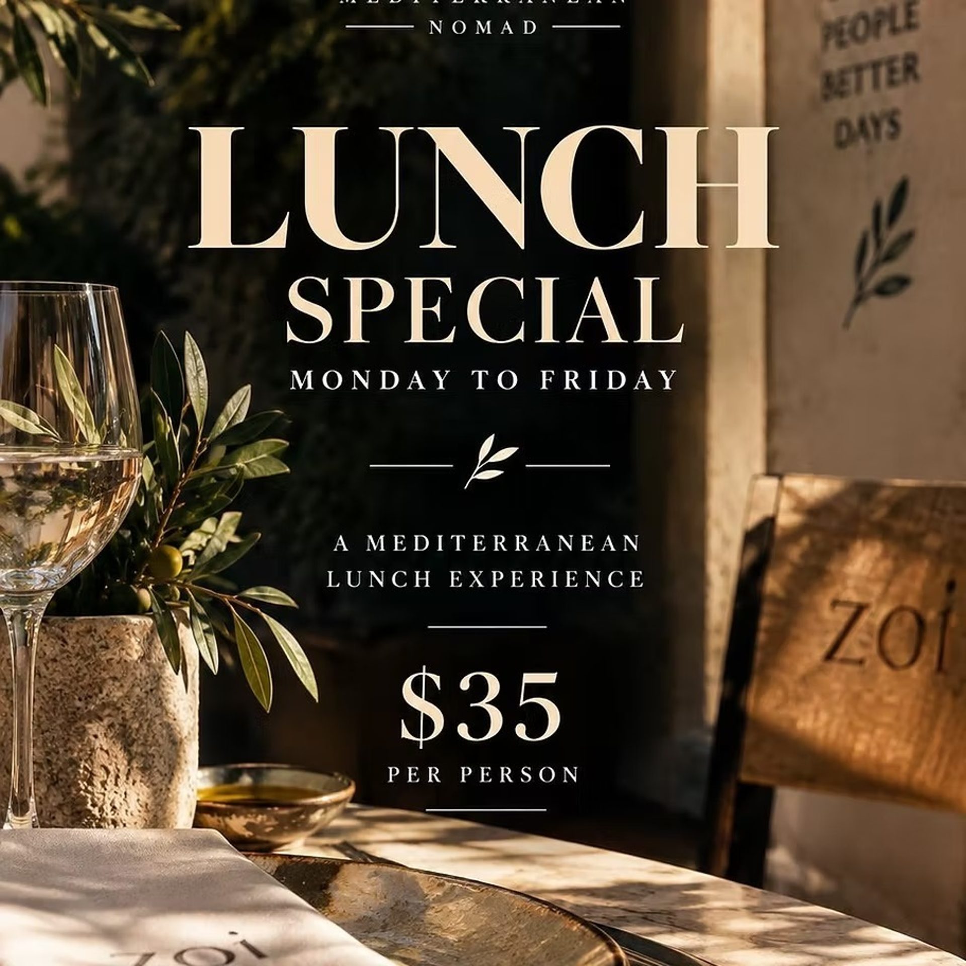 Lunch special, Monday to Friday