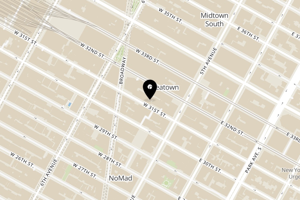 Map showing the location of ZOI on 19 W 31st St in New York